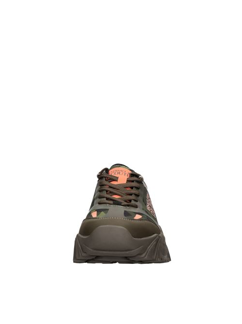 Sneakers in ecopelle e tessuto VERSACE JEANS COUTURE | 75YA3SIBVERDE-NERO-ARANCIO